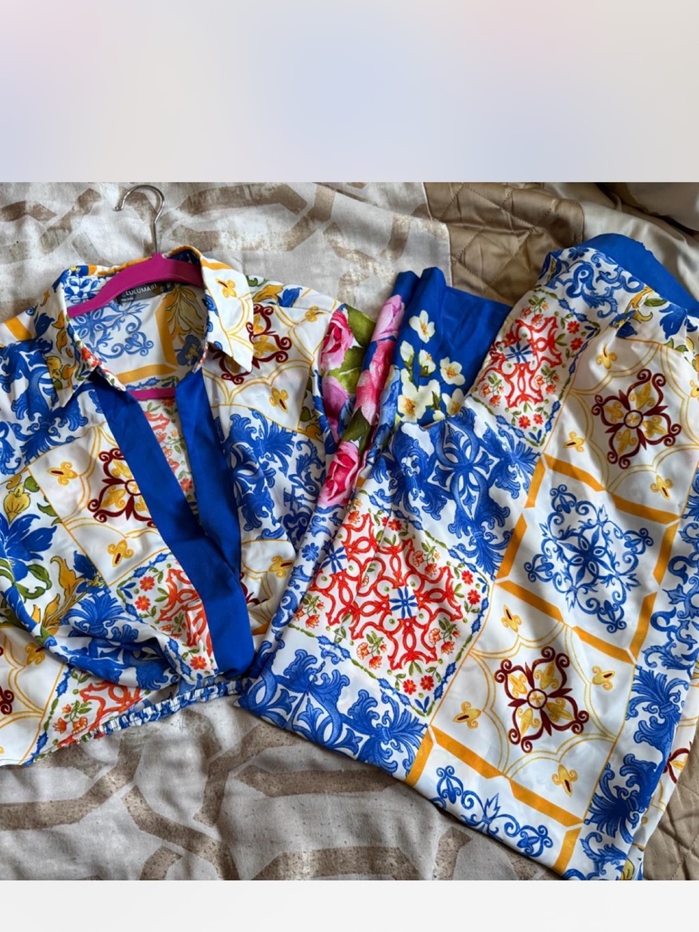 Lulumari Blue Multicolor Printed Two-Piece Set
